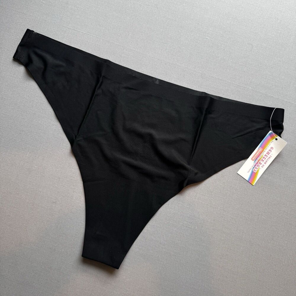 NWT Cheek Boss Thong Underwear Women's 2XL Black